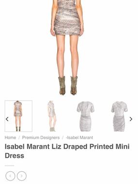 Isabel Marant Neutral Multicolor Draped Printed Mini Dress